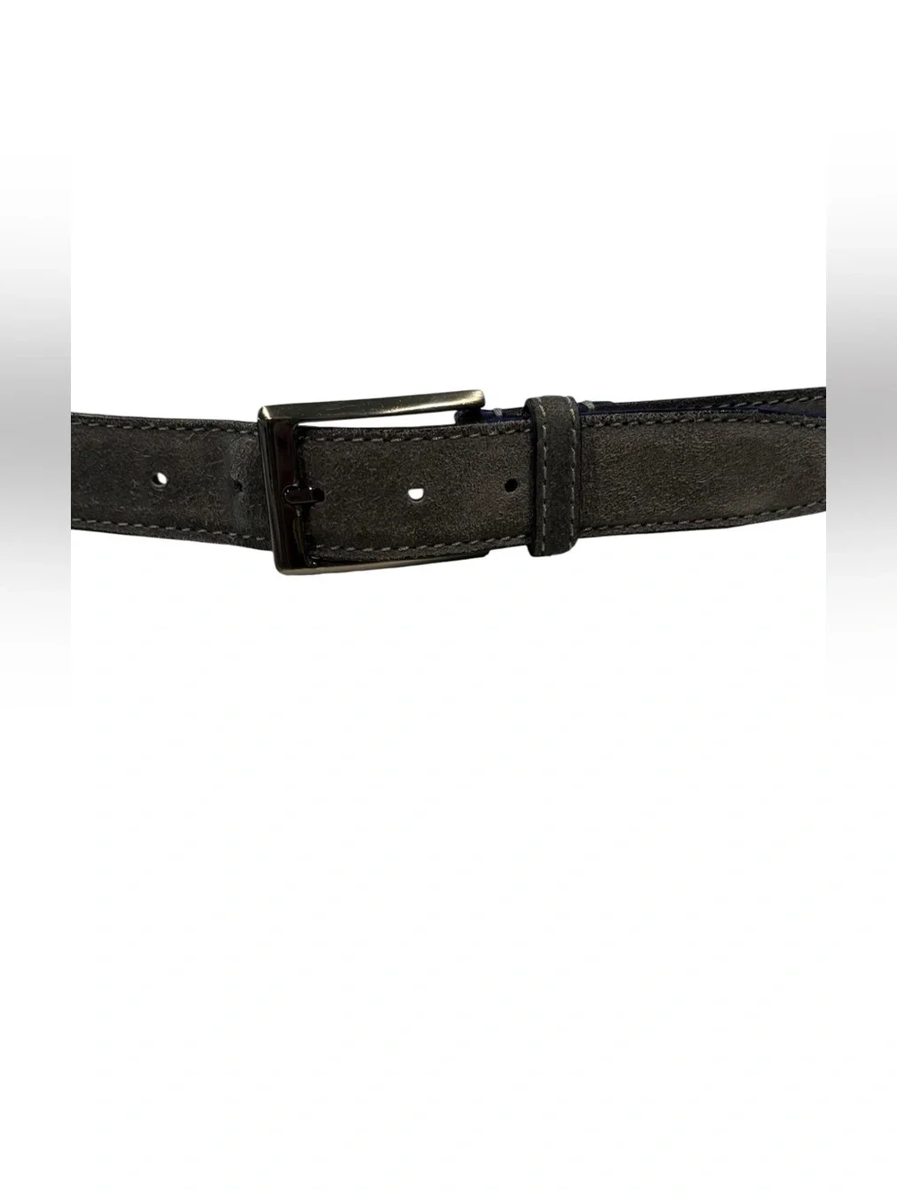 Trafalgar - Alston Men's Leather belt. Size 42. 35 mm. Gray Suede